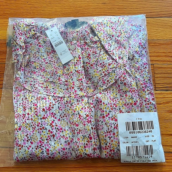 NWT J. Crew Ruffle top in field day print - Picture 4 of 4